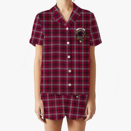 ScotsTee Shop Scottish Little Crest Women's Short Sleeve Short Set Tartan Pyjama Set