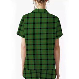 ScotsTee Shop Scottish Kincaid Ancient Crest Women's Short Sleeve Short Set Tartan Pyjama Set
