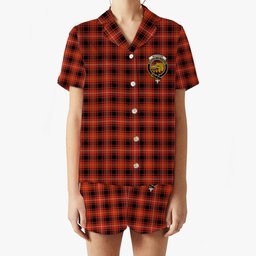 ScotsTee Shop Scottish MacIvor Ancient Crest Women's Short Sleeve Short Set Tartan Pyjama Set