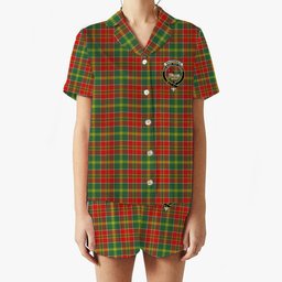 ScotsTee Shop Scottish MacDonald of Kingsburgh Modern Crest Women's Short Sleeve Short Set Tartan Pyjama Set