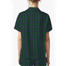 ScotsTee Shop Scottish MacIsaac Modern Crest Women's Short Sleeve Short Set Tartan Pyjama Set