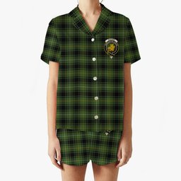 ScotsTee Shop Scottish MacIver Hunting Crest Women's Short Sleeve Short Set Tartan Pyjama Set