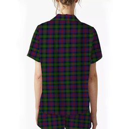 ScotsTee Shop Scottish Logan 1831 Crest Women's Short Sleeve Short Set Tartan Pyjama Set