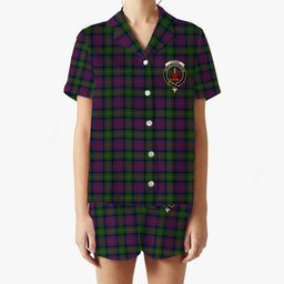ScotsTee Shop Scottish Logan 1831 Crest Women's Short Sleeve Short Set Tartan Pyjama Set