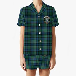 ScotsTee Shop Scottish MacCallum Ancient SC Crest Women's Short Sleeve Short Set Tartan Pyjama Set