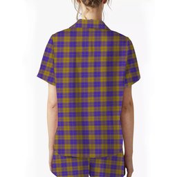 ScotsTee Shop Scottish MacLachlan 5 Crest Women's Short Sleeve Short Set Tartan Pyjama Set
