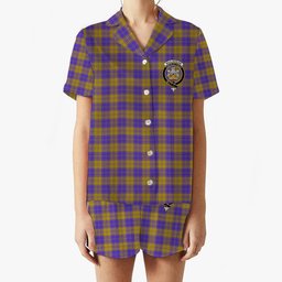 ScotsTee Shop Scottish MacLachlan 5 Crest Women's Short Sleeve Short Set Tartan Pyjama Set