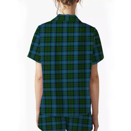 ScotsTee Shop Scottish MacLeod of Assynt Crest Women's Short Sleeve Short Set Tartan Pyjama Set