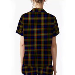 ScotsTee Shop Scottish MacLellan Modern SC Crest Women's Short Sleeve Short Set Tartan Pyjama Set