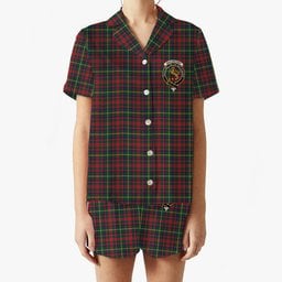 ScotsTee Shop Scottish MacKintosh Hunting Modern Crest Women's Short Sleeve Short Set Tartan Pyjama Set
