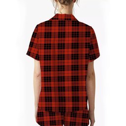 ScotsTee Shop Scottish MacLeod of Raasay Ancient Crest Women's Short Sleeve Short Set Tartan Pyjama Set