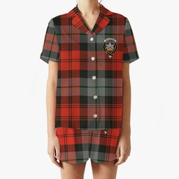ScotsTee Shop Scottish MacLachlan Weathered Crest Women's Short Sleeve Short Set Tartan Pyjama Set