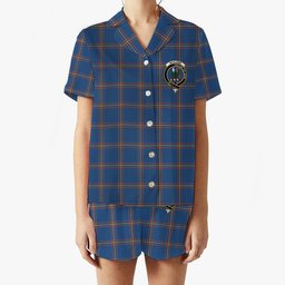 ScotsTee Shop Scottish MacLaine of Loch Buie Hunting Ancient Crest Women's Short Sleeve Short Set Tartan Pyjama Set