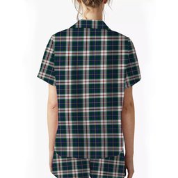 ScotsTee Shop Scottish MacLeod Of Californian Modern Crest Women's Short Sleeve Short Set Tartan Pyjama Set