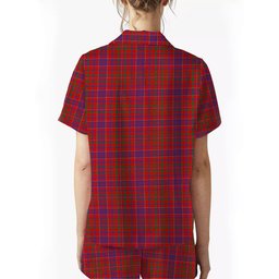 ScotsTee Shop Scottish MacLeod Red Modern Crest Women's Short Sleeve Short Set Tartan Pyjama Set