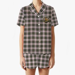 ScotsTee Shop Scottish MacPherson Dress Ancient Crest Women's Short Sleeve Short Set Tartan Pyjama Set