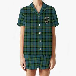 ScotsTee Shop Scottish MacPhail Hunting Ancient Crest Women's Short Sleeve Short Set Tartan Pyjama Set