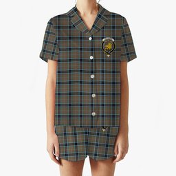 ScotsTee Shop Scottish MacTavish Hunting Ancient Crest Women's Short Sleeve Short Set Tartan Pyjama Set