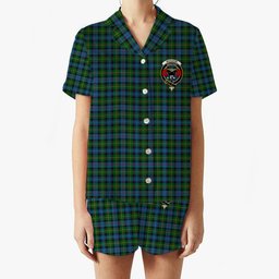 ScotsTee Shop Scottish MacLeod of Skye Crest Women's Short Sleeve Short Set Tartan Pyjama Set