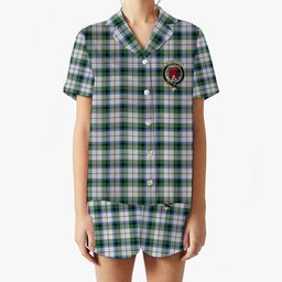 ScotsTee Shop Scottish MacNachten Dress Ancient Crest Women's Short Sleeve Short Set Tartan Pyjama Set