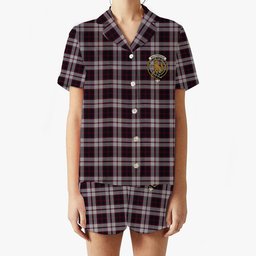 ScotsTee Shop Scottish MacPherson of Pitmain Crest Women's Short Sleeve Short Set Tartan Pyjama Set