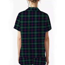 ScotsTee Shop Scottish MacPhail Hunting Modern Crest Women's Short Sleeve Short Set Tartan Pyjama Set