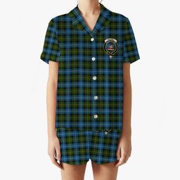 ScotsTee Shop Scottish MacNeil of Barra Crest Women's Short Sleeve Short Set Tartan Pyjama Set