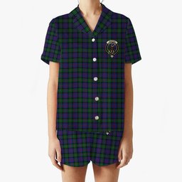 ScotsTee Shop Scottish MacPhail Hunting Crest Women's Short Sleeve Short Set Tartan Pyjama Set