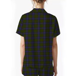 ScotsTee Shop Scottish MacMillan Hunting Modern Crest Women's Short Sleeve Short Set Tartan Pyjama Set