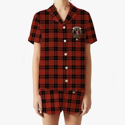 ScotsTee Shop Scottish MacSwan Ancient Crest Women's Short Sleeve Short Set Tartan Pyjama Set