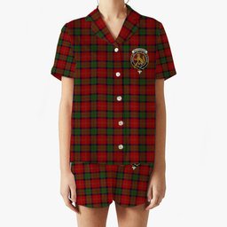 ScotsTee Shop Scottish MacPherson of Cluny Crest Women's Short Sleeve Short Set Tartan Pyjama Set