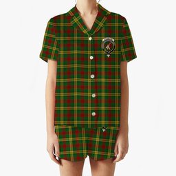 ScotsTee Shop Scottish MacMillan 1946 Crest Women's Short Sleeve Short Set Tartan Pyjama Set