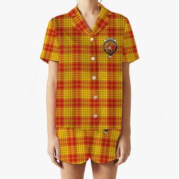 ScotsTee Shop Scottish MacMillan Dress Modern Crest Women's Short Sleeve Short Set Tartan Pyjama Set