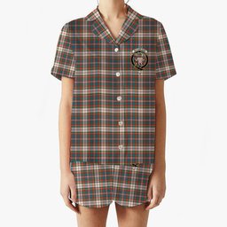 ScotsTee Shop Scottish McFarland Dress Ancient Crest Women's Short Sleeve Short Set Tartan Pyjama Set