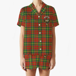 ScotsTee Shop Scottish McDonald of Kingsburgh Modern Crest Women's Short Sleeve Short Set Tartan Pyjama Set