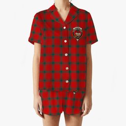 ScotsTee Shop Scottish McDonald of Sleat Modern Crest Women's Short Sleeve Short Set Tartan Pyjama Set