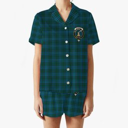 ScotsTee Shop Scottish Matheson Hunting Crest Women's Short Sleeve Short Set Tartan Pyjama Set