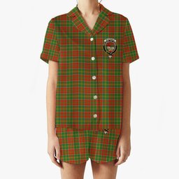 ScotsTee Shop Scottish McDonald of Kingsburgh Ancient Crest Women's Short Sleeve Short Set Tartan Pyjama Set