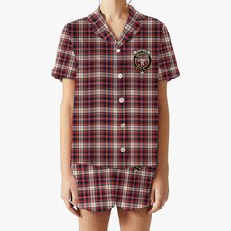 ScotsTee Shop Scottish McFarlane Dress Modern Crest Women's Short Sleeve Short Set Tartan Pyjama Set