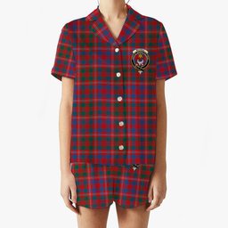 ScotsTee Shop Scottish McColl Hunting Modern Crest Women's Short Sleeve Short Set Tartan Pyjama Set