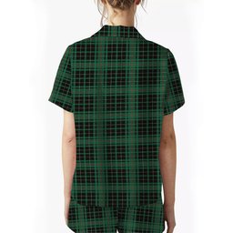 ScotsTee Shop Scottish McAulay Hunting Ancient Crest Women's Short Sleeve Short Set Tartan Pyjama Set