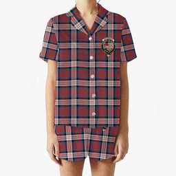ScotsTee Shop Scottish McDonald Dress Irish Ancient Crest Women's Short Sleeve Short Set Tartan Pyjama Set