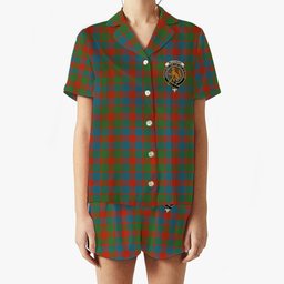 ScotsTee Shop Scottish McGowan Ancient Crest Women's Short Sleeve Short Set Tartan Pyjama Set