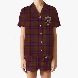 ScotsTee Shop Scottish McDonald of Boisdale Crest Women's Short Sleeve Short Set Tartan Pyjama Set