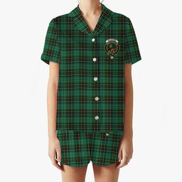 ScotsTee Shop Scottish McAlpine Ancient Crest Women's Short Sleeve Short Set Tartan Pyjama Set