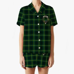 ScotsTee Shop Scottish McArthur Modern Crest Women's Short Sleeve Short Set Tartan Pyjama Set