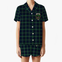 ScotsTee Shop Scottish McEwan Modern Crest Women's Short Sleeve Short Set Tartan Pyjama Set