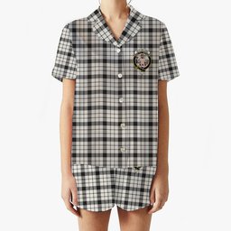 ScotsTee Shop Scottish McFarland Black White Ancient Crest Women's Short Sleeve Short Set Tartan Pyjama Set