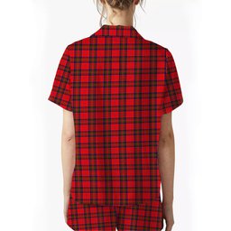 ScotsTee Shop Scottish McGillivray Modern Crest Women's Short Sleeve Short Set Tartan Pyjama Set