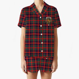 ScotsTee Shop Scottish McGowan Modern Crest Women's Short Sleeve Short Set Tartan Pyjama Set